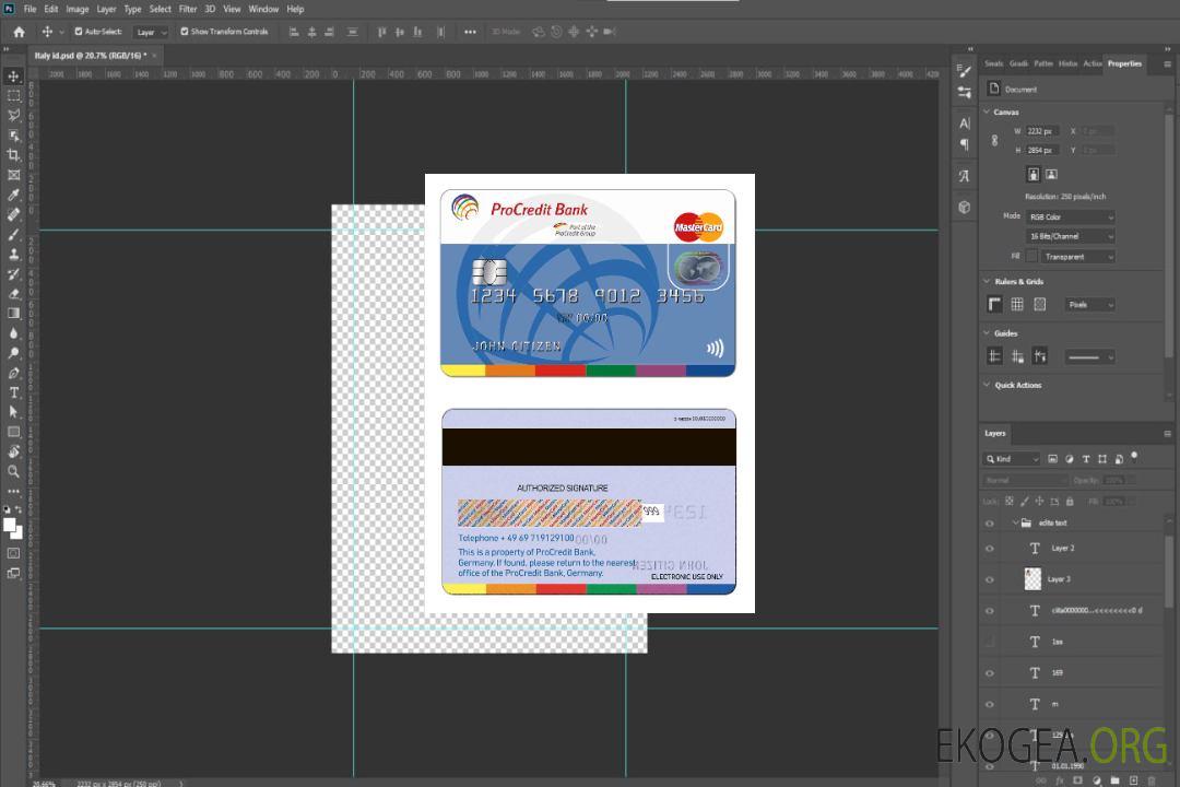 Allemagne ProCredit Bank MasterCard template